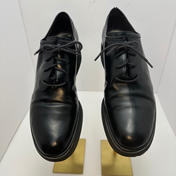 Sergio Rossi Shoes - Sergio Rossi Black Leather Platform Oxfords Lace Up Shoes Italy Size 38.5